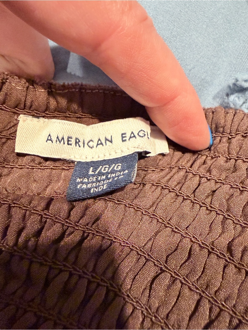 American Eagle Outfitters Brown Puff-Sleeve Tiered Mini Dress - Picture 7 of 11